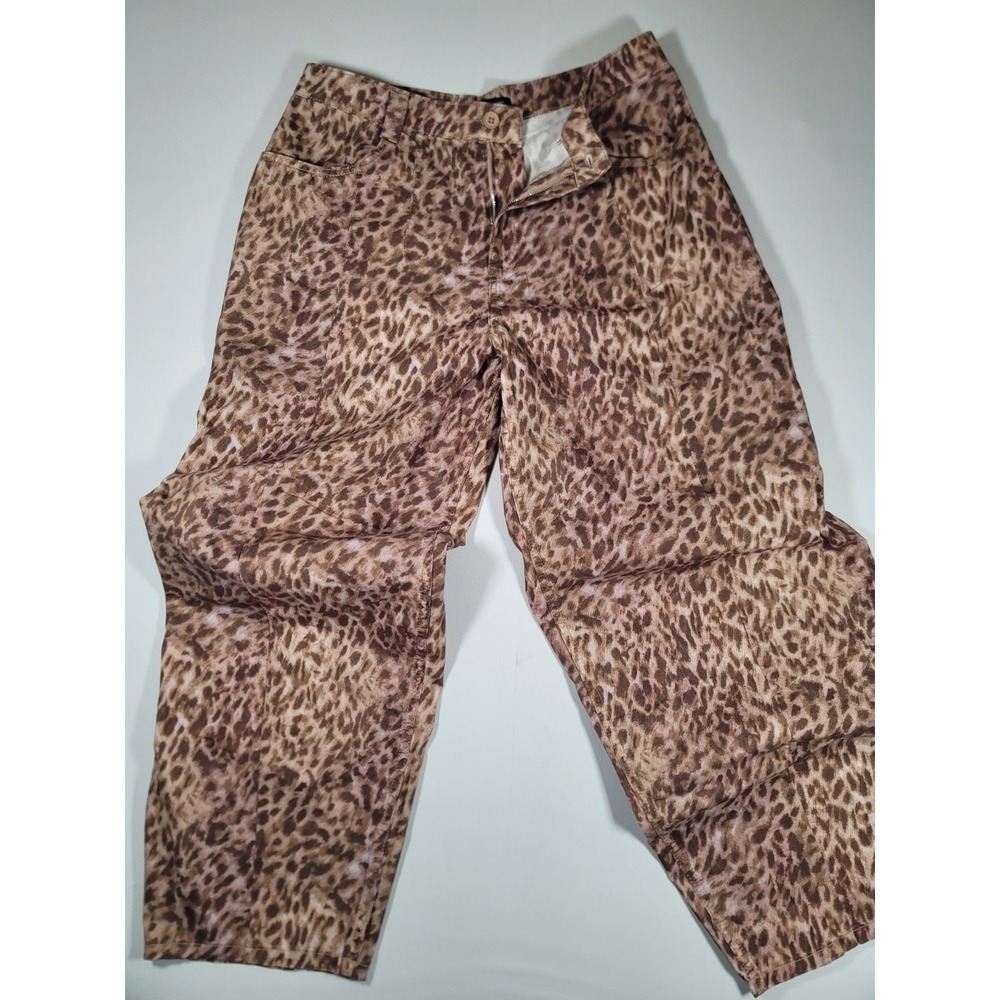 Reclaimed Vintage Leopard Print Barrel Pants Womens US 8 Wide Leg Balloon